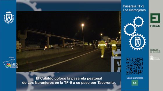 Imagen de El Cabildo colocó sin incidencias dos vigas de más de 40 metros en la TF-5, a la altura de Tacoronte