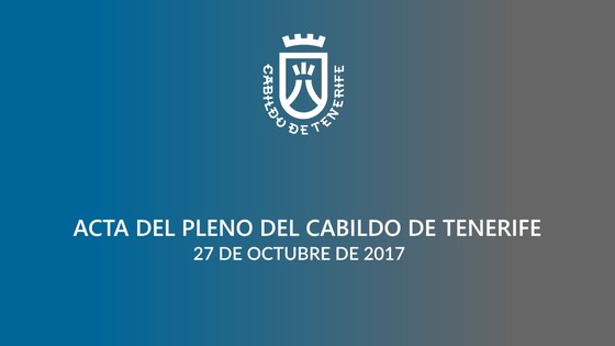 Imagen de Pleno ordinario del Cabildo de Tenerife, 27 de octubre de 2017