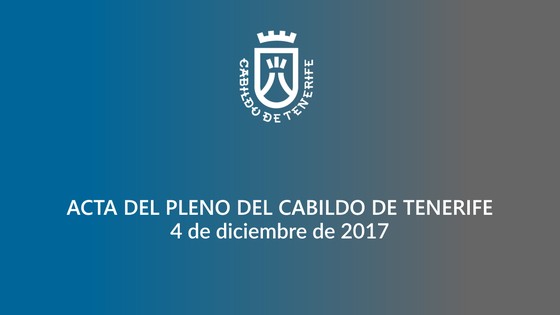 Imagen de Pleno extraordinario del Cabildo de Tenerife, 4 de diciembre de 2017